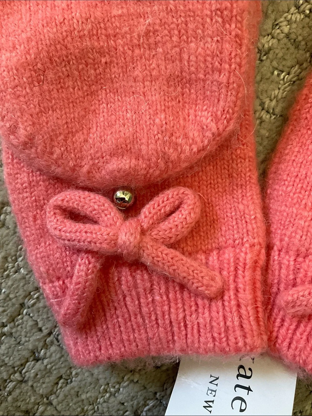 Kate Spade Pop Top Gloves and Headband in Chilled Apricot Modern Preppy Feminine